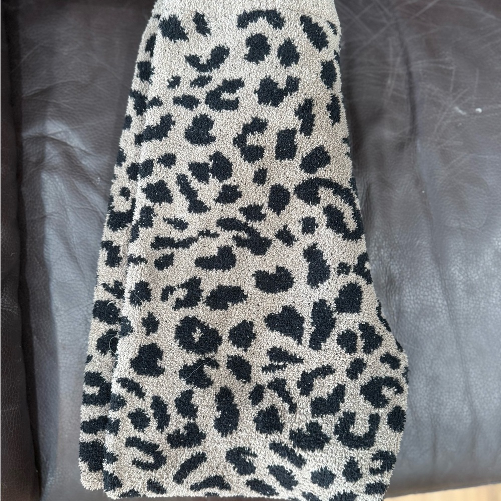 Victoria's Secret Black and Cream Leopard Print Pajama Pants